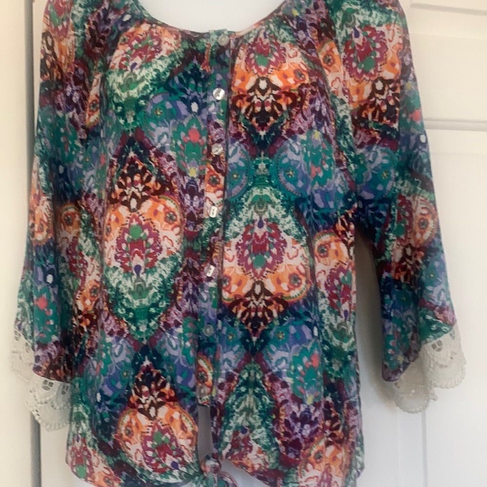 Multi color button down top